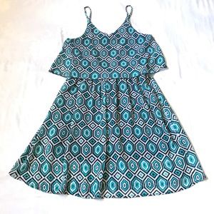 Christine V Spaghetti Straps Layered Print Dress